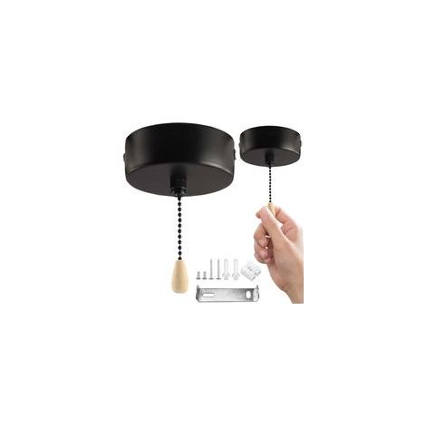 Interrupteur Tirette 150cm - Interrupteur de Plafond à Tirette, Interrupteur Vintage pour Salle de Bain, Interrupteurs à Tirette Universels, Interrupteur Lampe pour luminaire Suspendu au Plafo