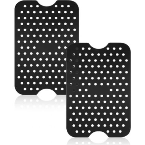 Doublure de Friteuse à Air,2pcs Tapis de Friteuse à Air en Silicone Doublures de Friteuse à Air Réutilisables pour Four,Friteuse à Air Chaud,Réutilisa (1/5)