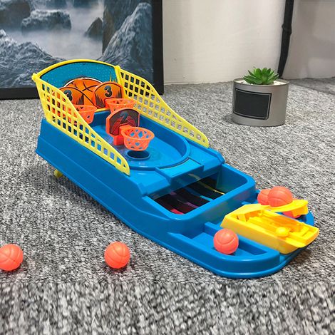 Mini panier de basket avec fonction de tir au doigt pour parents et enfants – appareil de table, bleu. (1/5)