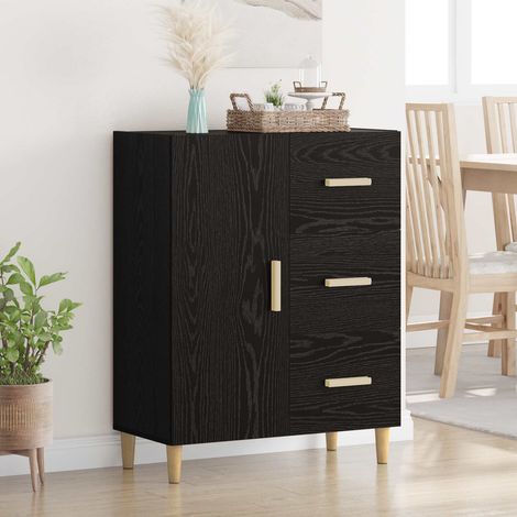 Vitrina Roble negro 34 x 69.5 x 90 cm Madera contrachapada
