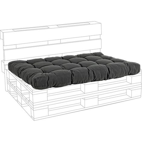 Gepolstertes Kissen für Holzpaletten Sofas 120 cm -Carbon / Sitzung (1/5)