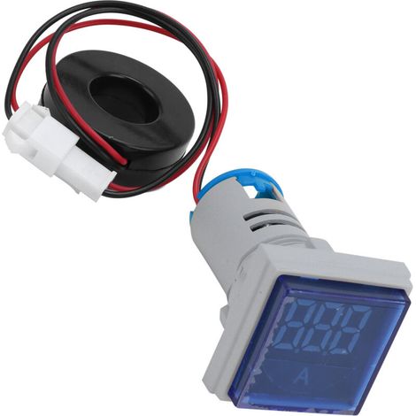 Quadratische Signalanzeigeleuchte, Amperemeter, Wechselstrom 220 V, blau, AD16-22FSA (1/5)