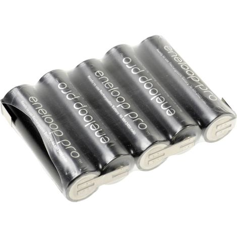 Pacco batteria 5x Stilo (AA) Panasonic eneloop Pro F1x5 linguette a saldare a Z NiMH 6 V 2450 mAh