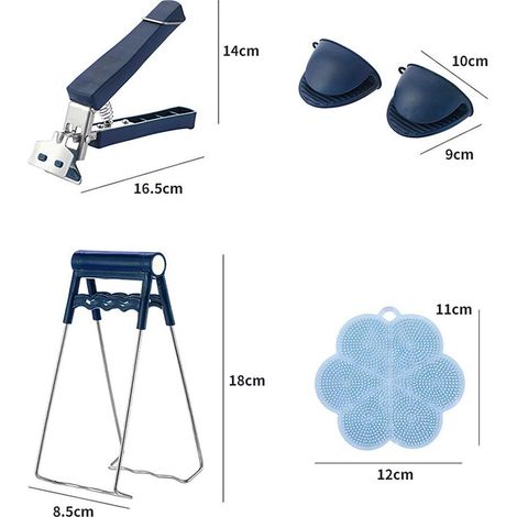 Ensemble de 6 pinces anti-brûlure en silicone pour bols, casseroles et plaques chauffantes, avec gants et dessous de plat en silicone pour la cuisine à domicile (1/5)