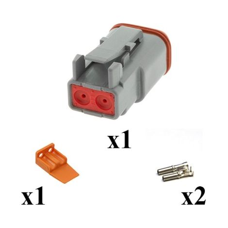 Kit connettore serie DTP maschio porta femmina 2 vie C015