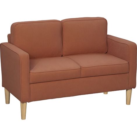 Kompaktes 2-Sitzer-Sofa mit Stauraum aus Stoff in Seiloptik, Orange (1/5)