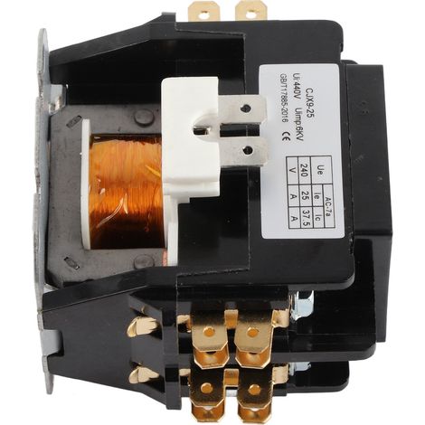 Wechselstromschütz CJX9 25 2P, Silberlegierungskontakt, flammhemmend beschichtetes PP-Gehäuse, 25 A, Wechselstromschütz für Klimaanlagen, 240 V (1/5)