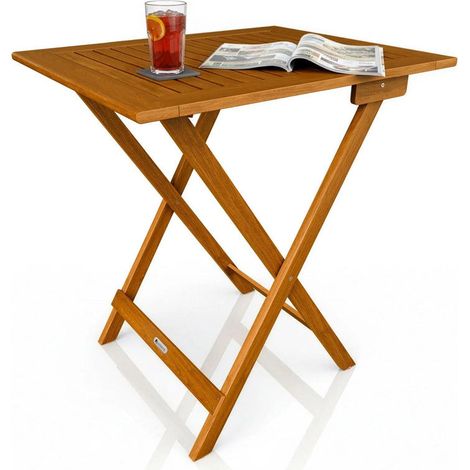 [GEBRAUCHT] B-Ware Beistelltisch Zadar klappbar Akazienholz wetterfest für Garten Balkon 60x60x76cm (1/2)