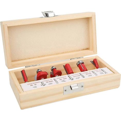 6-teiliges Fräserset YG8 Hartmetall, gebunden, für Graviermaschinen, Trimmer, 1/4-Zoll-Schaft, 6 Stück