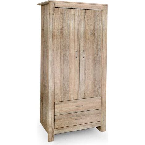 Armadio legno rovere 2 ante 2 cassetti 80x52x180 cm (1/2)