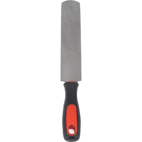 Escofina profesional de acero al carbono para cascos – 20 cm, mango ergonómico y flexible para herrar caballos.