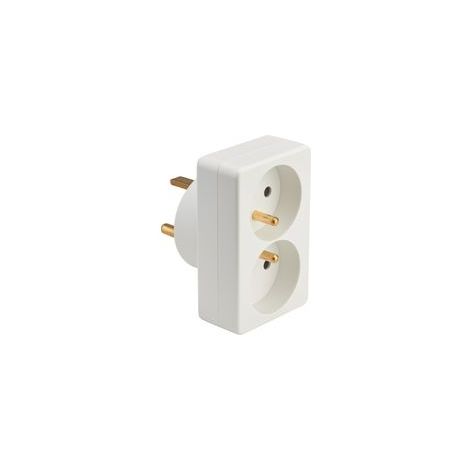 ADAPTATEUR ENTREE 2X2P+T 16A SORTIE 2P+T 20A 4400W BLANC - 714450 (1/2)