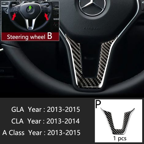 (Type P) Fibre de carbone compatible avec Mercedes Classe A GLA CLA W176 X156 C117 - Accessoires de garniture intérieure pour levier de vitesses, panneau de climatisation/CD, accoudoir de porte (1/4)