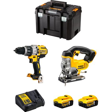 DeWALT Kit DWK213 (DCD996 + DCS331 + 2 x 5,0 Ah + DCB115 + TSTAK VI) (1/5)