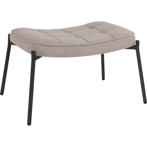 Poggiapiedi Glasgow in tessuto stone con gambe nere 63x42 cm