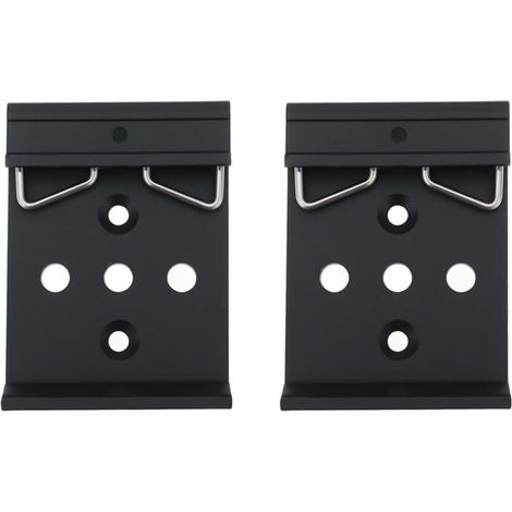 2 x 35mm DIN Rail Mounting Clips Aluminum Alloy PCB Installation Black (1/5)