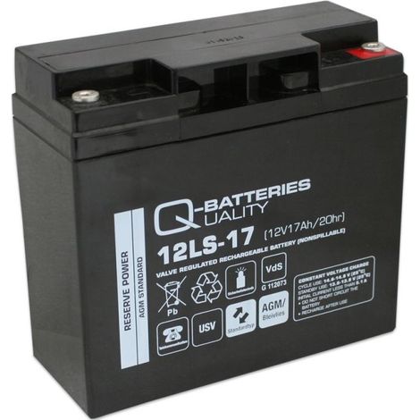 Q-Batteries 12LS-17 12V 17Ah Blei-Vlies-Akku / AGM VRLA mit VdS