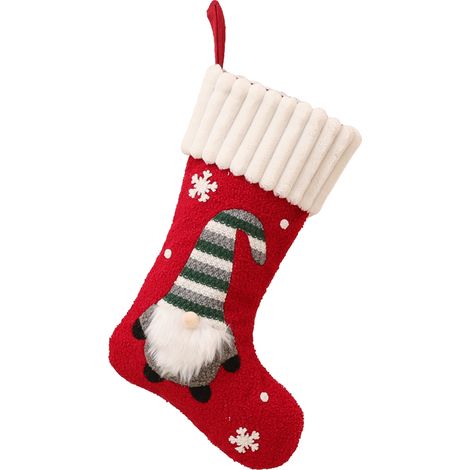 Roter Strumpf als Weihnachtsbaumschmuck, Stoffgeschenkbeutel, Weihnachtsstrumpf für Winterfeste, Weihnachtsfeier, Heimdekoration (1/2)