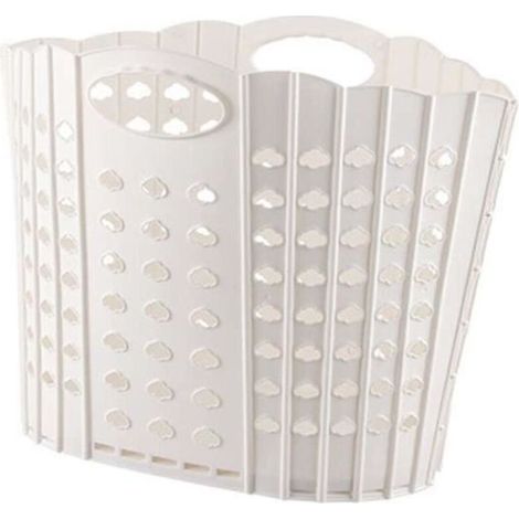 Panier à linge - Blanc - Pliable - 35x27x27 cm - Matériau PP - Multifonctionnel (1/4)