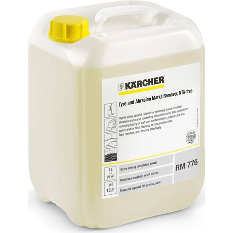 KARCHER Detachant Traces de Pneus et Abrasion FloorPro RM 776 62955460, Bidon de 20 L, pH 13, pour Sols Industriels, Formule Alcaline