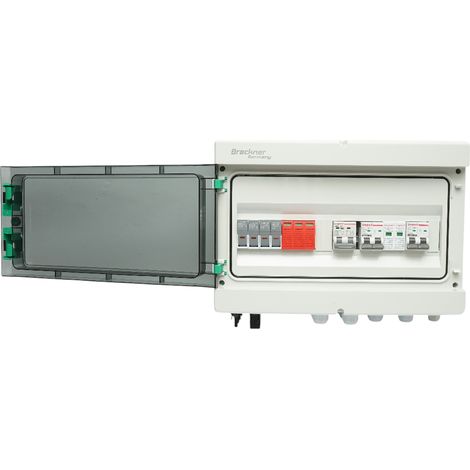 Quadro fusibili equipaggiato DC/AC 3–5 kW con protezione batterie 100 Ah per inverter ON/OFF Grid prosumer Breckner Germany (1/5)