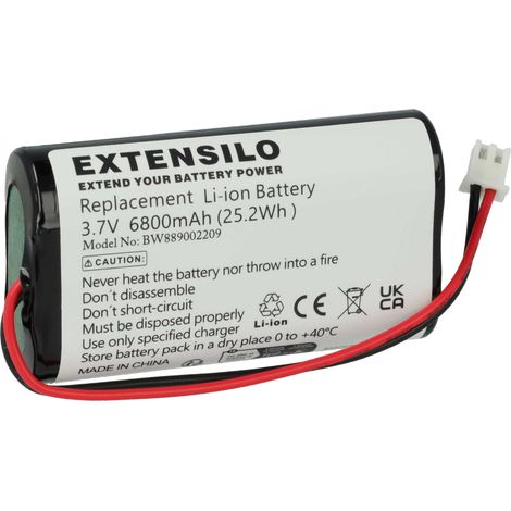 EXTENSILO 1x Akku kompatibel mit Zafferano Poldina Pro Mini Tischlampe, Nachttischlampe (6800 mAh, 3,7 V, Li-Ion)