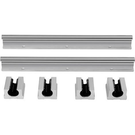 Roulements et rails linéaires, kit de rails linéaires 2 pièces 300 mm 12 mm SBR12UU pour équipements automatisés