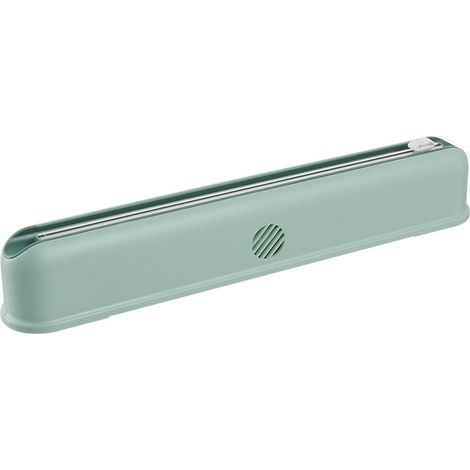 Einteiliger Stretchfolienschneider, Folienabroller für Aluminium und Kunststoff, Folienschneider für Verpackungsrollen, Küchenutensil (grün) – 38,5 x 5,6 x 6,5 cm (1/4)