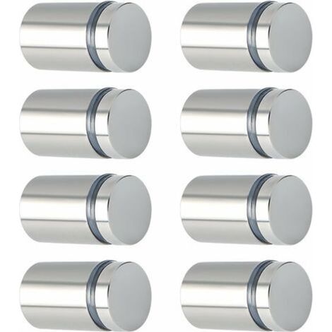 8 Pcs Publicité Vis en Acier Inoxydable Entretoise de Verre Publicitaire pour Plaques et Présentoirs de Signe, 19 mm de diamètre 25 mm de Longueur Brossé (1/5)