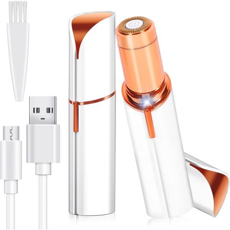 Rasoir Visage Femme, Electrique Epilateur Visage Femme, USB Rechargeable,Lumière LED, Doux Et Indolore Epilateur Sourcil Femmes Pour Enlever Poils Sur Sourcils/Lèvres/Bras,Joues,Menton (1/5)