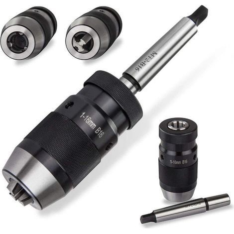 Keyless self-tightening drill chuck MT2-b16 + Morse 1-16 b16 extension rod 2 (1/5)
