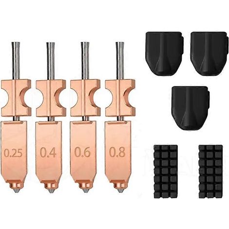 Boquilla para FlashForge Advertiser Ad5x, boquilla bimetálica de acero endurecido con 3 calcetines + 2 limpiadores, piezas 3D de liberación rápida. (1/5)