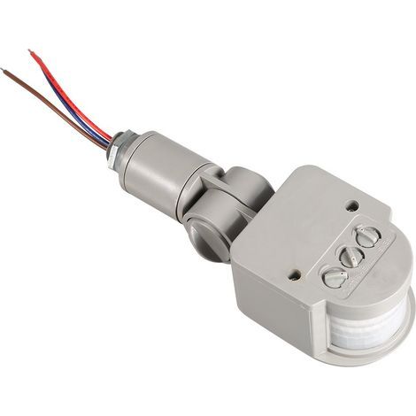 LED-Außenschalter-Detektor 90–250 V, 180°-Infrarot-PIR-Bewegungsmelder, Wandmontage, Grau (1/5)