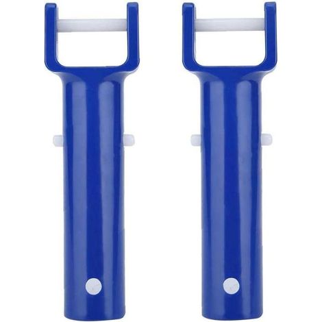 Poignée de rechange pour tête de brosse de piscine, accessoire d'entretien et nettoyage en plastique bleu, 2 pièces (1/5)