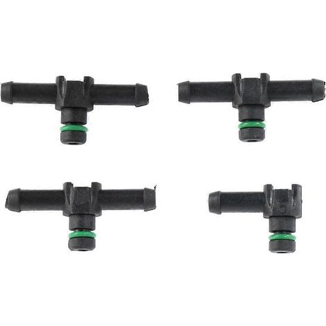4 pièces Connecteur de tuyau de retour d'injecteur diesel anti-fuite 3X tuyau en T 1X tuyau en L pour pièces accessoires d'injecteur DENSO (1/5)