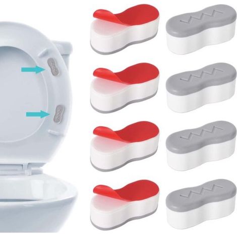 Set di 8 cuscinetti adesivi bianchi per sedile WC (1/5)