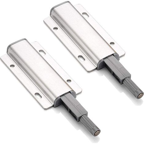 Poussoir Porte Magnétique - 4 Pièces - Course Longue 12 mm - Force Magnétique 2,5 kg - Pour Meubles Cuisine Armoire Tiroir - Sans Poignée - Fixation Adhésive ou Vis (1/5)