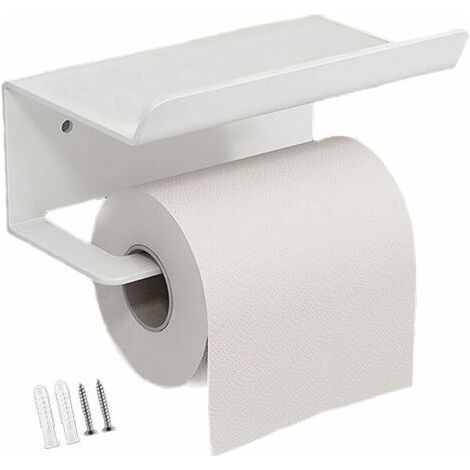 Porte Papier Toilette, Porte-serviettes en acier inoxydable pour téléphone portable, Support Papier Toilettes avec Tablette pour Salle de Bain et Cuisine (1/4)