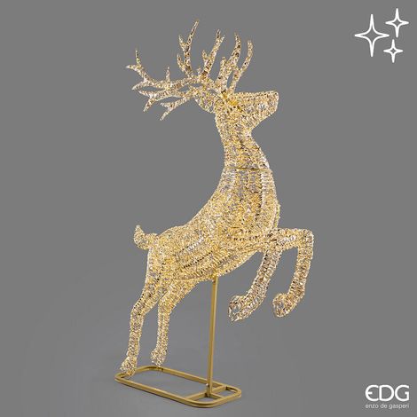 EDG Enzo De Gasperi Decoro Renna Natalizia Stripes 8300 MicroLED IP44 142x60xH260 cm – Decorazione Luminosa da Esterno (1/5)