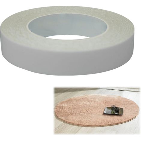 Ruban Adhésif Double Face - Pour Tapis et Moquettes - Adhérence Renforcée sur Sol Dur - Compatible Carrelage Bois Vinyle - 1 Rouleau (1/5)