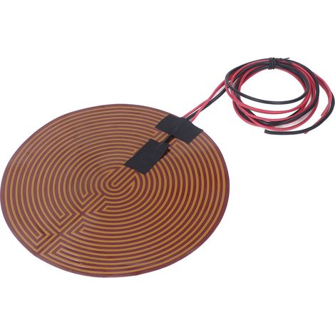 PI-Heizfolie mit 220 mm Durchmesser, schnelles Aufheizen, sicherer 100-K-Thermistor, starke Haftung, PI-Polyimid-Heizfolie für 3D-Drucker, 24 V DC, 180 W (1/5)