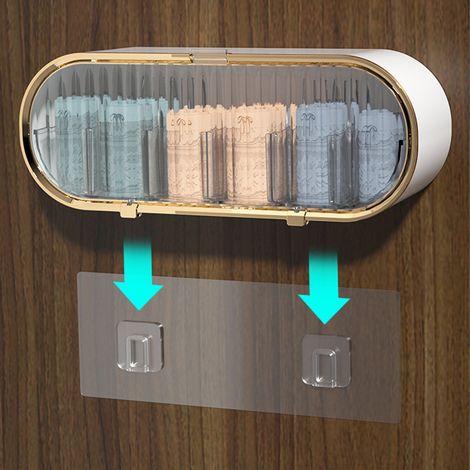 Boîte de rangement murale pour sous-vêtements, boîte de rangement sans traces, rangement et organisation multifonctionnels pour sous-vêtements et chaussettes, blanche. (1/5)