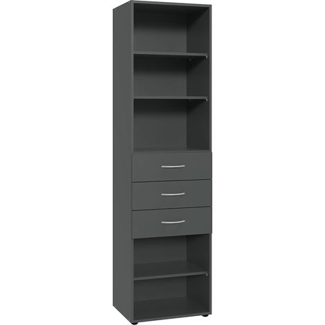 Regal graphit MIAMI-43, B/H/T ca. 30/185/40 cm (1/2)