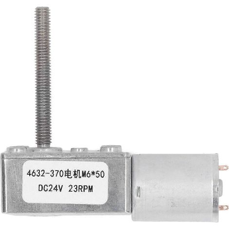 Moteur à engrenages DC 24V, réducteur à vis sans fin carré, résistant aux chocs, 23 tr/min, axe M6x50mm, usage industriel (1/4)