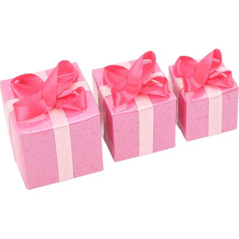 3er-Set Mini-Boxen, niedliche Ornamente im Maßstab 1:12, DIY-Papiermaterial, Weihnachtspäckchen-Figurenset zur Festtagsdekoration (1/5)