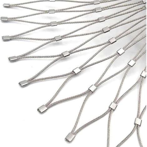 Grille Métallique Maille Toile INOX, Treillis Métallique Multifonctionnel, Filet de Sécurité pour Balcon, Filet Anti-Chute Personnalisable(3.3x6.6ft/1x2m) (1/5)