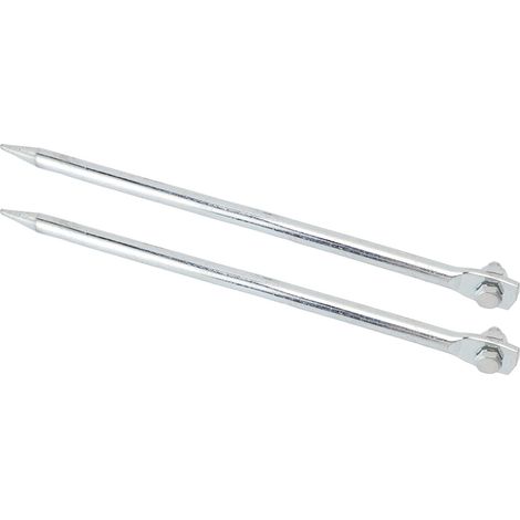 Lot de 2 piquets de terre transportables en fer plaqué cuivre à raccord fileté pour clôtures électriques antennes paraboles 12x300mm (1/5)