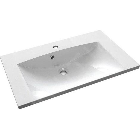 Lavabo en marbre coulé MARIA 75x46cm, blanc (1/4)