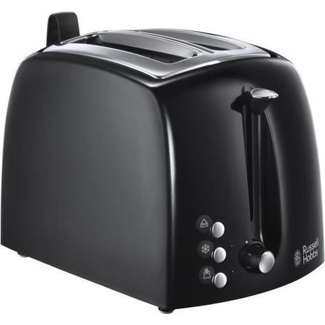 Russell Hobbs – Grille-pain 2 fentes larges – 895 W – Finition givrée et brillante – Fonctions décongélation, réchauffage et annulation