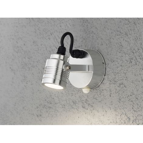 Massiver Aluminium Wandspot MONZA, Bewegungsmelder, schwenkbar, 240 Lm (1/5)